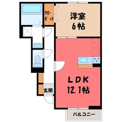 鹿沼駅 徒歩31分 1階の物件間取画像